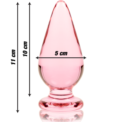 Model 4 Anal Plug Borosilicate Glass Pink 11 cm -o- 5 cm - image 3