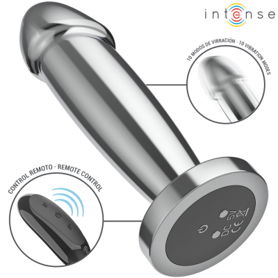Intense Metal Dildo Anal Plug 10 Vibrations S Remote - image 3