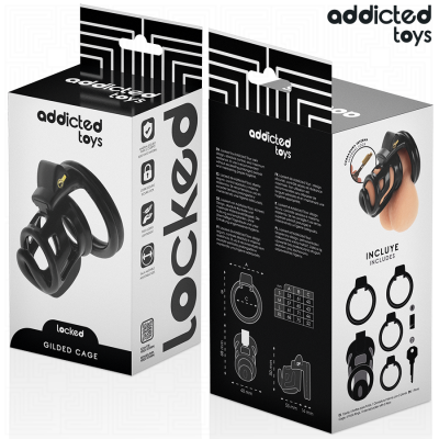 Addicted Toys Locked Gilden Cage Silicone Penis Cage - image 6