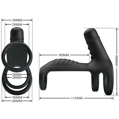 Pretty Love Elastic Penis Extension Sleeve Vibrating - image 6