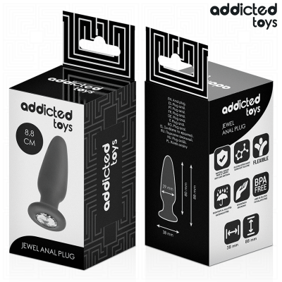 Addicted Toys Anal Plug with Jewel Silicone S 8.8CM - image 6