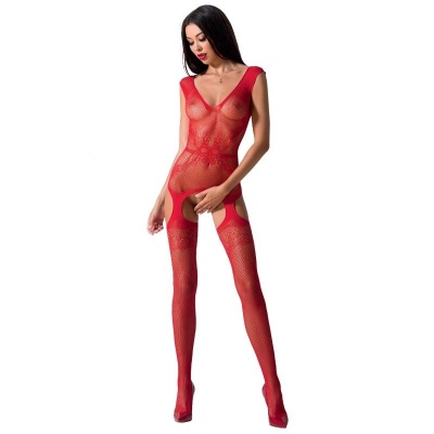 Passion Fishnet Bodysuit BS062 Red - image 1