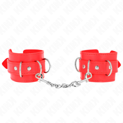 Kink 3 D-Ring Wrist Restraints, Red - image 2