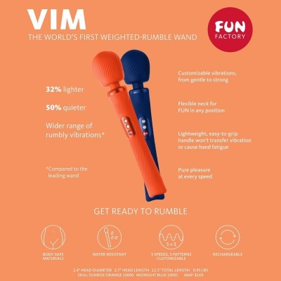 Fun Factory Vim Weighted Rumble Wand Blue - image 6