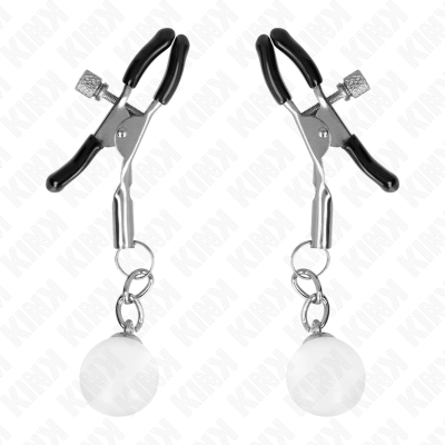 KINK Glass Bead Nipple Clamps Silver 6cm - image 2