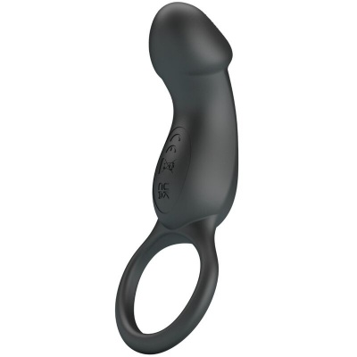 Pretty Love Trae Vibrating Ring with Stimulator Black