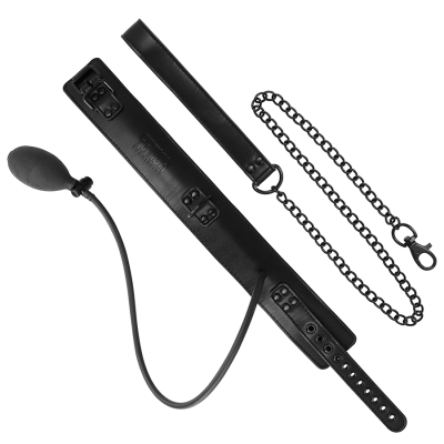 FETISH SUBMISSIVE Bondage - Inflatable Strangling Collar with Chain - image 7