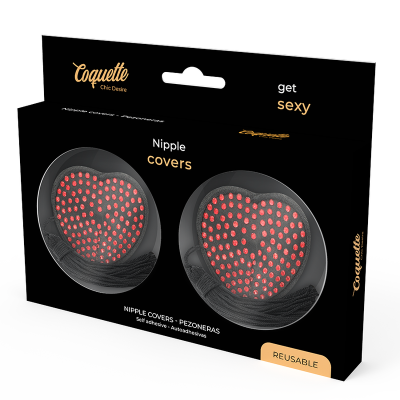 Coquette Chic Desire Nipple Covers Heart Black/Red - image 4