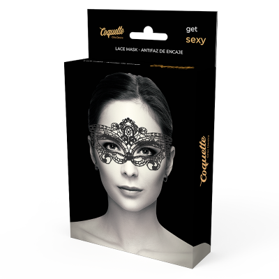Coquette Chic Desire Lace Eye Mask Black - image 5
