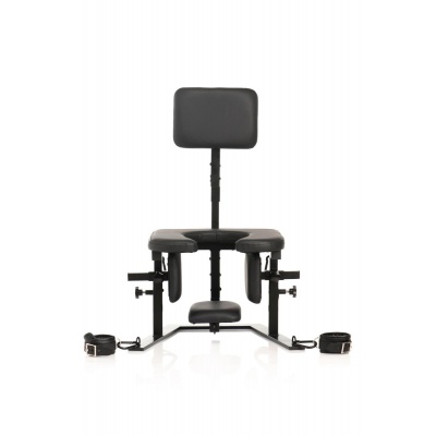 Foto van XR Brands - Pleasure Throne Orale Seks Stoel - Zwart