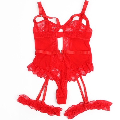 Subblime Teddy with Garter and Lace Detail Red S/M - image 3