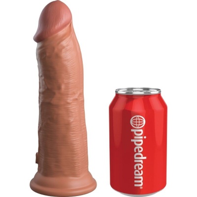 King Cock Elite Vibrating Silicone Dildo 20.3 CM Caramel
