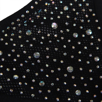 Subblime Fishnet Bodystocking w/ Gloves & Diamonds, Black - image 9