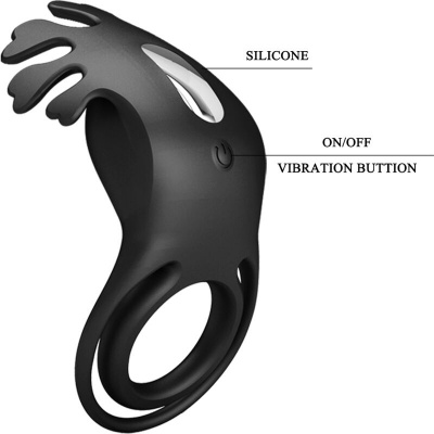 Pretty Love Ruben Vibrator Ring 7 Functions Black - image 7
