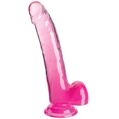 King Cock Clear Dildo Testicles 20.3 CM Pink