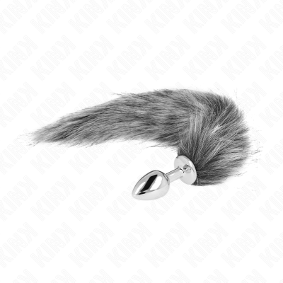 Kink Anal Plug S 7x3cm Synthetic Tail 40cm Grey - image 2