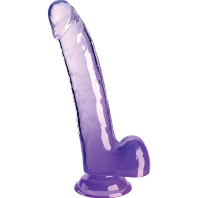 King Cock Clear Dildo Testicles 20.3 CM Purple