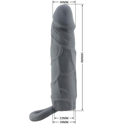 Pretty Love Realistic Penis Sleeve Dark Grey - image 5