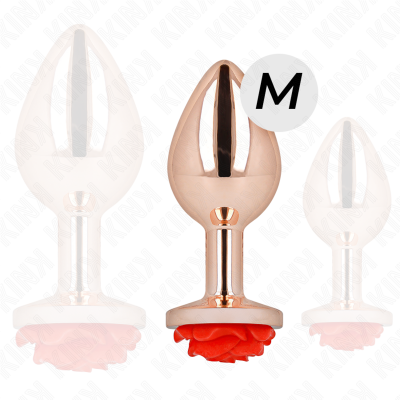Kink Pink Gold Anal Plug Red Rose Medium - image 3