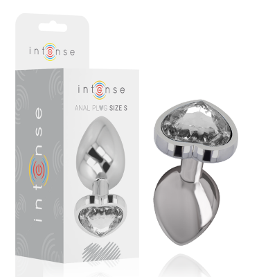 White Heart Aluminum Metal Anal Plug Size S