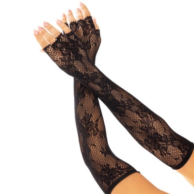 Leg Avenue Floral Fishnet Fingerless Gloves Black Leg Avenue Floral Fishnet Fingerless Gloves Black