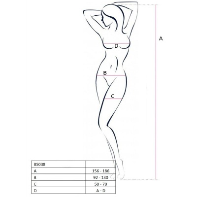Passion BS038 Red Fishnet Bodystocking One Size - image 2