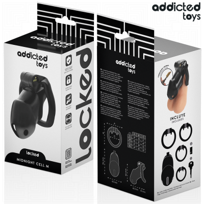 Addicted Toys Locked Mindnight Cell Penis Cage Size M - image 6