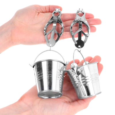 KINK Japanese Clover Nipple Clamps With Buckets Silver - image 4