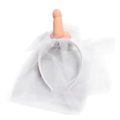 Diablo Picante Bridal Veil Headband With Penis