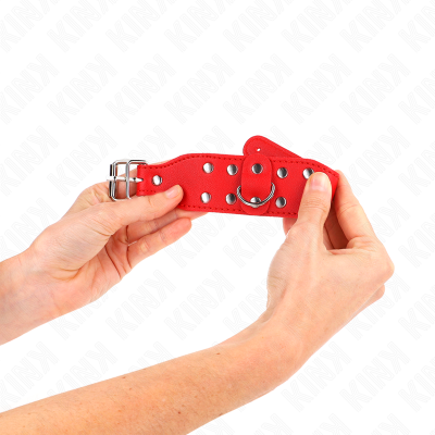 Kink Wristbands with Double Stud Lines, Red - image 4
