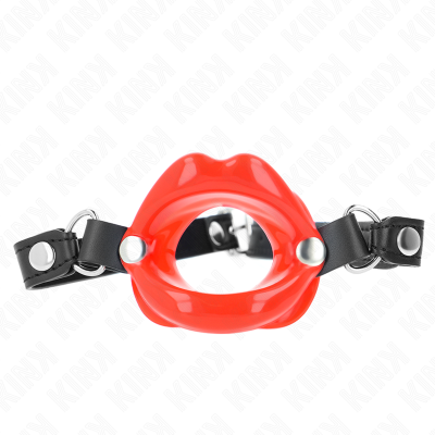 Kink Lip Gag 8cm with Red Leatherette - image 1