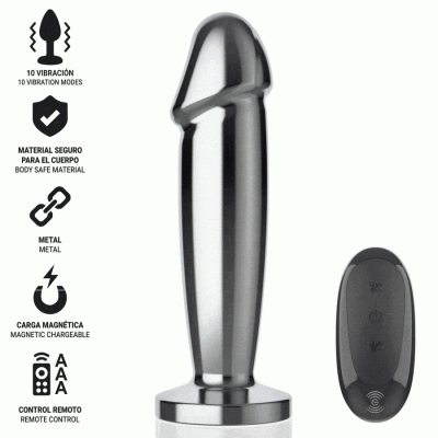 Intense Metal Dildo Anal Plug 10 Vibrations M Remote - image 2