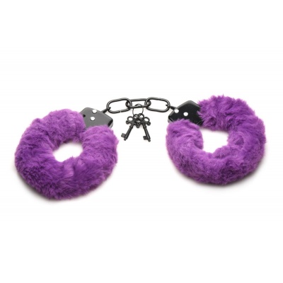 Foto van XR Brands - Cuffed In Fur Handboeien - Paars