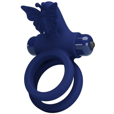 Pretty Love Jamele Double Ring with Butterfly Stimulator