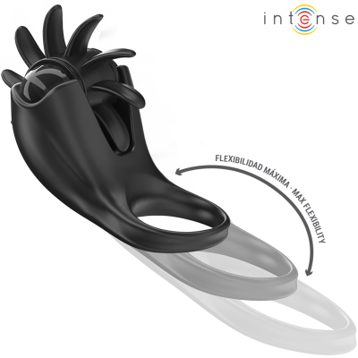 Intense Mabel Vibrating Ring w/ Clitoral Stimulator, Black - image 3
