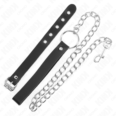 Kink Leather Penis Ring With Strap 21.5 X 2 CM and Metal Chain 60 CM - image 3