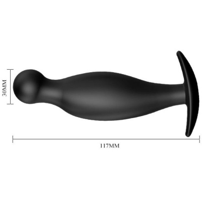 Silicone Anal Plug 11.7 Cm Black - image 4