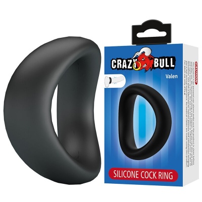 CRAZY BULL - Valen Ergonomic Silicone Cock Ring Black - image 2
