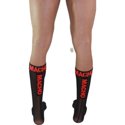 Macho Thin Socks One Size Black/Red - image 2