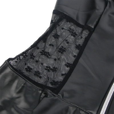 Subblime Lace Zipper Leather Dress Black L/XL - image 6