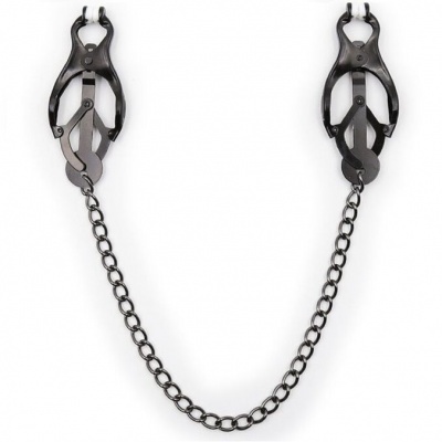 Ohmama Fetish Japanese Nipple Clamps with Black Chain - image 1