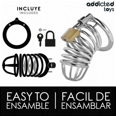 Addicted Toys Locked Iron Cell Metal Penis Cage 5cm Size L - image 4
