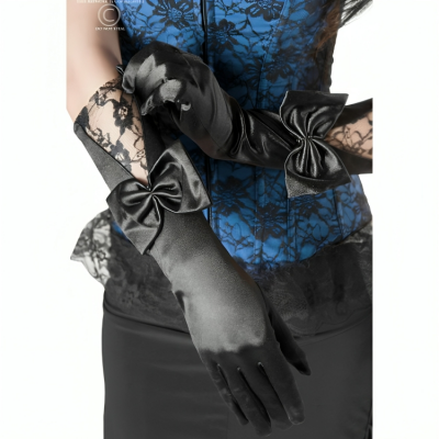 Chilirose CR 3252 Lace Evening Gloves Black - image 2