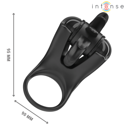 Intense Mabel Vibrating Ring w/ Clitoral Stimulator, Black - image 5