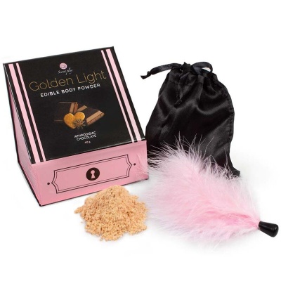 Secretplay Golden Light Chocolate Aphrodisiac with Feather