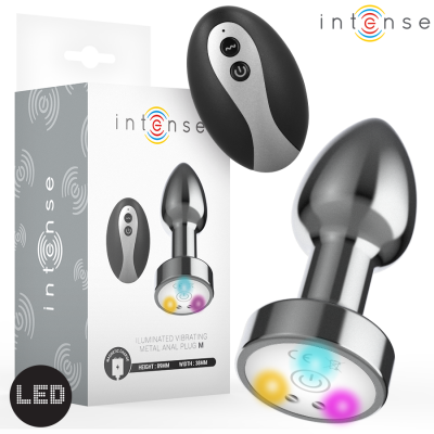 INTENSE Vibrating Metal Anal Plug LED Remote Size M INTENSE Vibrating Metal Anal Plug LED Remote Size M