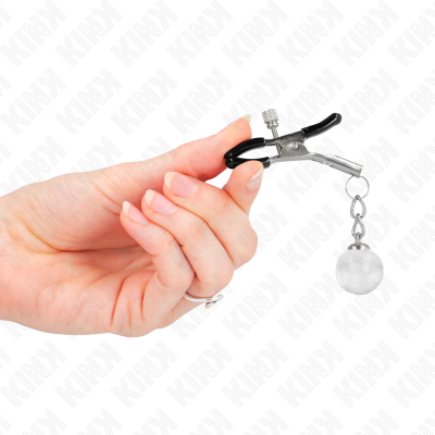KINK Glass Bead Nipple Clamps Silver 6cm - image 4