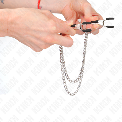 KINK Nipple Clamps With 2 Thick Chains Silver 20/23cm - image 4