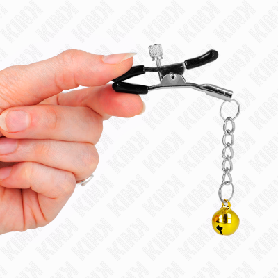 KINK Gold Jingle Bell Pendant Nipple Clamps 6cm - image 4