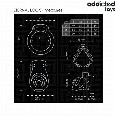Addicted Toys Locked Eternal Lock Penis Cage 9cm - image 5